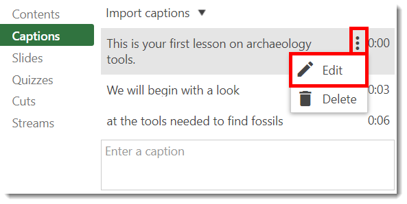 Screenshot showing UICapture captioning options.