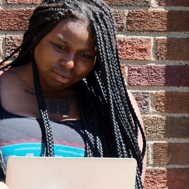 student with laptop