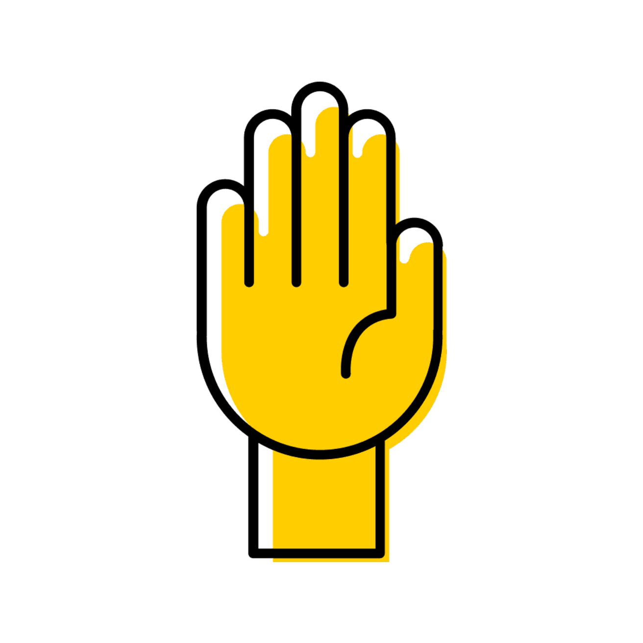 image of a raised hand asking a question